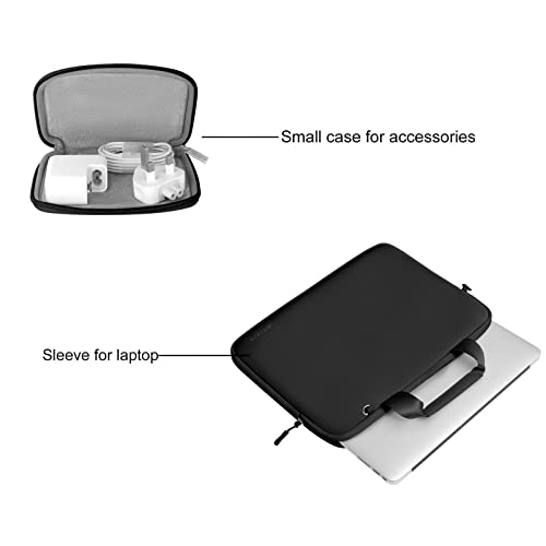 MOSISO Laptop Case 13 inch, Laptop Sleeve Carry Computer Bag | Compatible with MacBook Neo 13/Air M5 M4 M3 M2 M1/Pro M2 M1, Neoprene Bag with Handle&Detachable Small Case, Black - color: Black, size: 13 inch