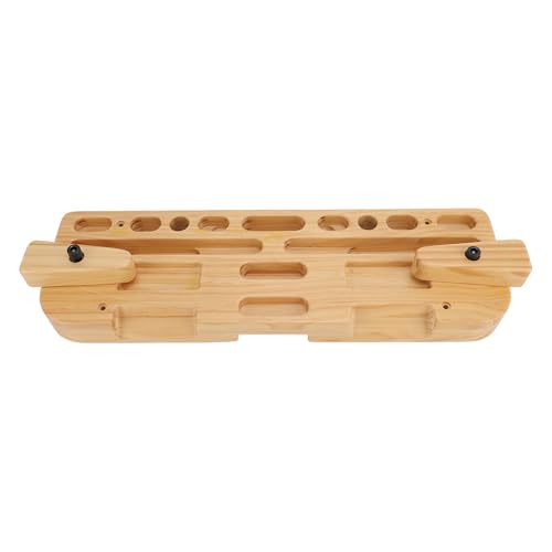 Keenso Wooden Training Hang Board Fingerboard Climbing Grip Board Compact Solid Wood with Various Finger Holes for Climbing Strength Training