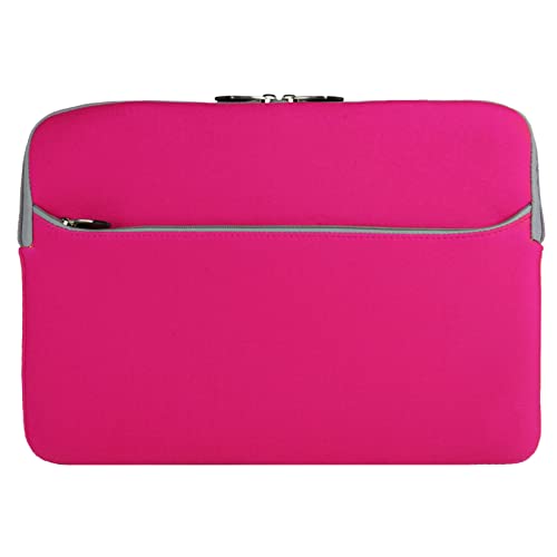 13 Inch Laptop Carrying Sleeve Neoprene Water Resistant Bag with Accessories Pocket-Compatible with AirBook 13 (Hot Pink) - color: Magenta