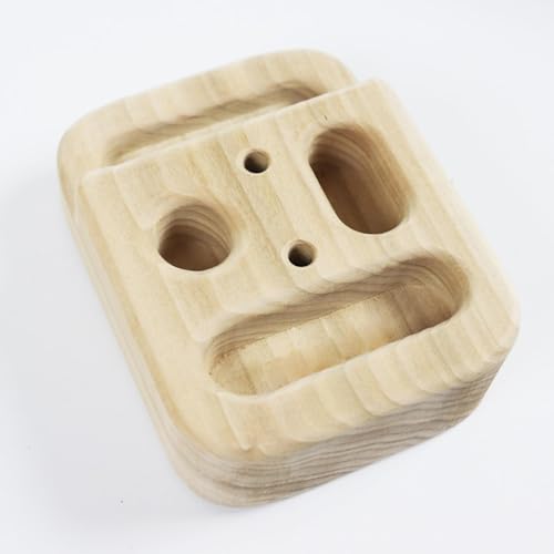 Climbing Hangboard Fingerboard Set - 2 Wooden Boards & Rope for Rock Climbing Training (12x15x4cm/4.7x5.9x1.6in)
