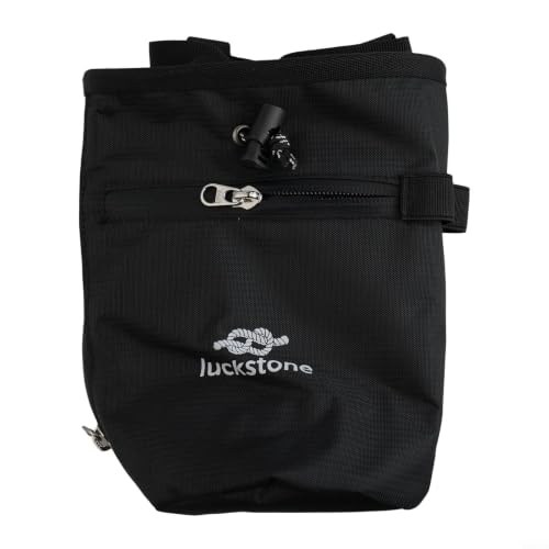 Climbing Chalk Bag with Anti-Leak Drawstring 420D Oxford Magnesium Powder Pouch for Rock Climbing Bouldering Weightlifting Gymnastics Adjustable Belt Two Pockets Fits Large Hands 13x19cm - size: Black