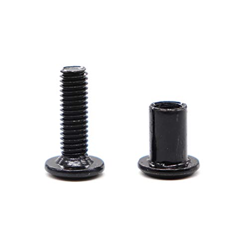 10-Pack Hex Socket Cap M6x15mm Black Bolts Connecting Cap Nuts Set for Furniture Beds Cupboard - size: M6 x 15mm (10 pcs)