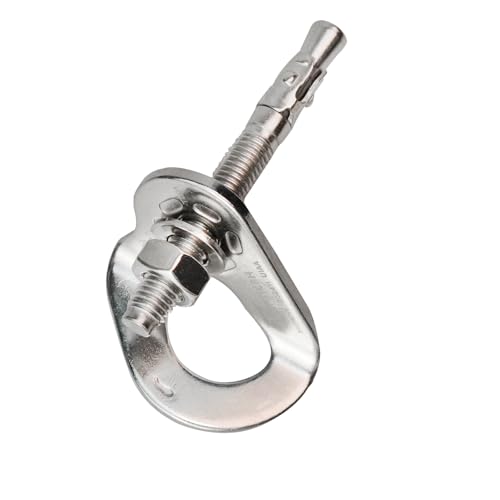 35kN UIAA Certified Heavy Duty Stainless Steel Climbing Bolt Hangers & Expansion Bolts Set, M10, Silver, 5pc - color: Bolt Hanger+Bolt-5pc, size: 10mm