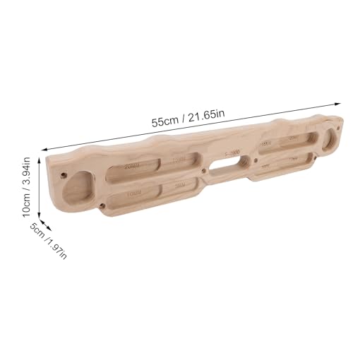 Alomejor Rock Climbing Training Hangboard Solid Wood Fingerboard with Mounting Kit for Home Gym Doorway Pull Up Strength Training 21.65x3.94x1.97in