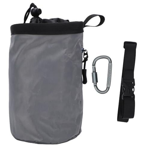 Alomejor Climbing Chalk Bag Oxford Fabric Chalk Pouch with Fleece Lining Adjustable Drawstring Zippered Pocket 19 X 12.5 X 12.5cm for Rock Climbing Gymnastics Weightlifting