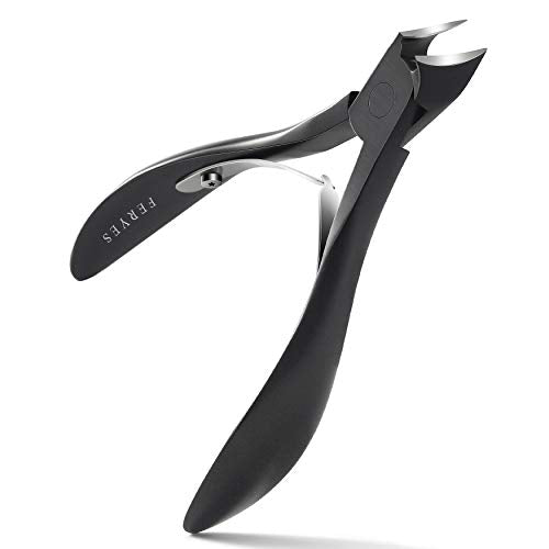 FERYES Precision Toenail Clipper for Thick or Ingrown Toenails, 4R13 Stainless Steel Nail Cutter, Manicure Pedicure Clipper - Black - color: Black