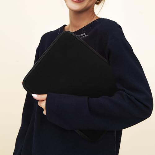 Homoyoyo Shockproof 13-inch Laptop Sleeve and Tablet Handbag for Office Use, Washable Neoprene Inner Bag Compatible with Apple Tablet, Black Protective Laptop Case