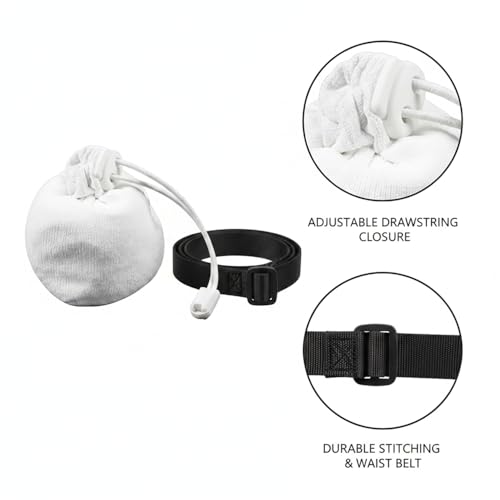 Climbing Chalk Bag with Adjustable Waist Belt - Durable Polyester Pouch for Gym, Bouldering & Rock Climbing (White/Pink)