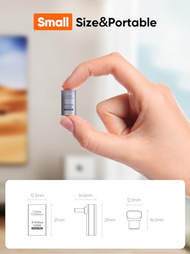 CableCreation 90 Degree USB C Adapter 5 Pack, USB C Adapter 40Gbps 240W | Right Angle Male to Female Compatible with Steam Deck, ROG Ally, Switch, Notebook, PC, Tablet, Phone and More, UP Angle - size: 5PCS, style: Up Angle