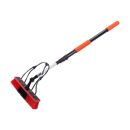 Solar Panel Cleaning Brush Kit Solar Energy Parts Accessories 12FT Water Fed Window Cleaner Tool 13.8in Brush 4 Nozzles Soap Dispenser 180 Adapter for Roof RV Gutter
