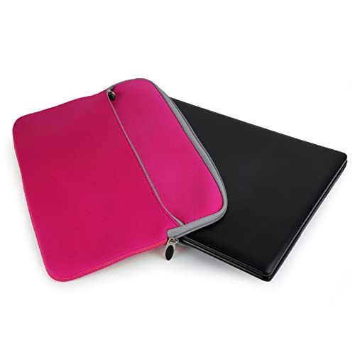 13 Inch Laptop Carrying Sleeve Neoprene Water Resistant Bag with Accessories Pocket-Compatible with AirBook 13 (Hot Pink) - color: Magenta