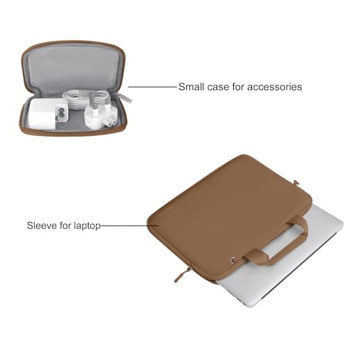 MOSISO Laptop Case 16 inch, 15-15.6 inch Laptop Sleeve Carry Computer Bag | Compatible with MacBook Pro 16, HP Acer Dell Lenovo ASUS, Neoprene Bag with Handle&Detachable Small Case, Mocha - color: Mocha, size: 16 inch