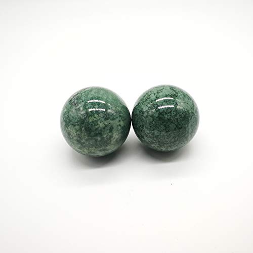 2" Greenish Stone Baoding Balls,Hand Exercise Tool