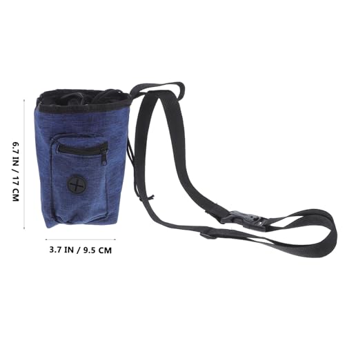 Happyyami Rock Climbing Chalk Bag with Waist Belt and Drawstring Closure, Anti-Slip Chalk Holder for Bouldering and Gymnastics, Outdoor Climbing Storage Pouch in Navy Blue
