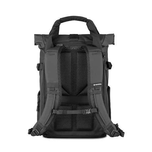WANDRD PRVKE Rolltop 31L V4 Camera Backpack – Expandable Weatherproof Travel Bag with Laptop Sleeve and Clamshell Opening - color: Black, size: 31L (Bag Only), style: Rolltop