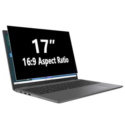 17 Inch Privacy Screen Filter for Laptop, 16:9 Aspect Ratio, Anti-Glare and Blue Light Blocking, Matte/Glossy Double-Sided