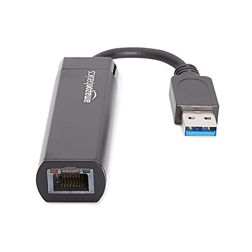 Amazon Basics USB 3.0 to 10/100/1000 Gigabit Ethernet Internet Adapter, Compatible with Windows and macOS, 10-Pack, Black - size: 10-Pack