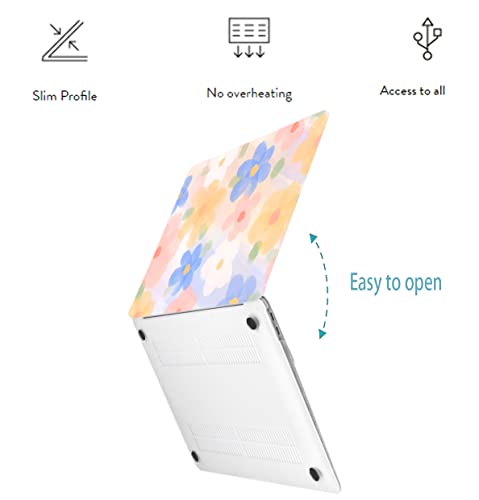 LanBaiLan Compatible with MacBook Air 13 inch Case M5 2026 M4 2025 M3 M2 2024-2022 A3449 A3240 A3113 A2681, 13.6 Plastic Hard Shell Case & Keyboard Cover, Watercolor Flower - color: Watercolor Flower