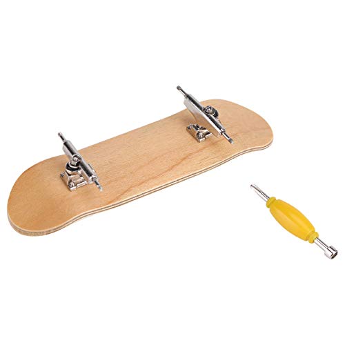 HURRISE Wooden Finger Skateboard, Maple and Alloy Fingerboard with Box, Light Blue, Stress Relief Kids Gift - color: Light Blue