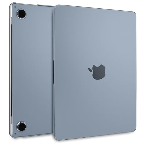 Batianda Matte Ultra-Thin New MacBook Air 13.6 inch Case 2022 2024 Model A2681 (M2)/ A3113 (M3) Durable Fingerprint-Resistant, Precision Fit, with TPU Keyboard Cover and OTG Adapter, Steel Blue
