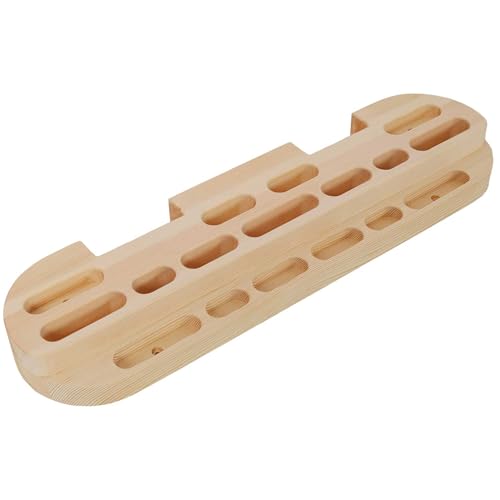 Portable Wooden Climbing Hangboard – Door Mounted Fingerboard for Grip Strength Training, Jugs, Slopers & Edges for Beginners to Pro Climbers, Home Bouldering Workout Gear