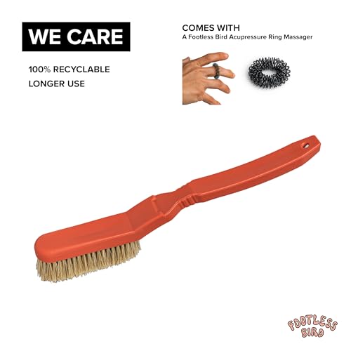 Rock Climbing & Bouldering Brush, Ergonomic, High Density Wild Boar's Thick Hair Bristles, 100% Recyclable, Strong Outdoor & Indoor Free Spiky Ring, Red X - color: Red