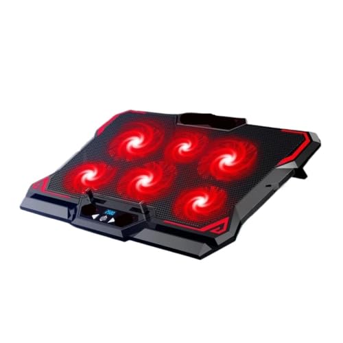 17inch Gaming Laptop Cooler Six Fan Led Screen Two USB Port 2600RPM Laptop Cooling Pad Notebook Stand for Laptop(A) - color: A