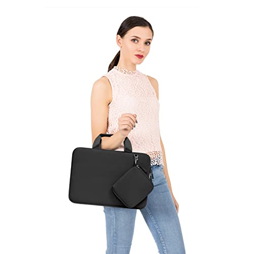 MOSISO Laptop Case 13.3 inch, 13-13.3 inch Laptop Sleeve Carry Computer Bag | Compatible with MacBook Air/Pro 13/Pro 14, HP Dell ASUS Lenovo, Neoprene Bag with Handle&Detachable Small Case, Black - color: Black, size: 13.3 inch