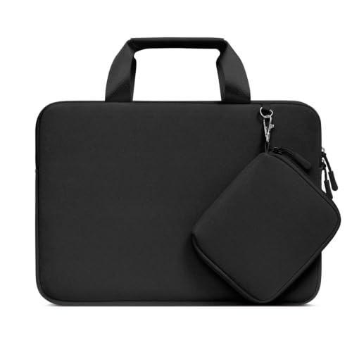 MOSISO Laptop Case 13.3 inch, 13-13.3 inch Laptop Sleeve Carry Computer Bag | Compatible with MacBook Air/Pro 13/Pro 14, HP Dell ASUS Lenovo, Neoprene Bag with Handle&Detachable Small Case, Black - color: Black, size: 13.3 inch
