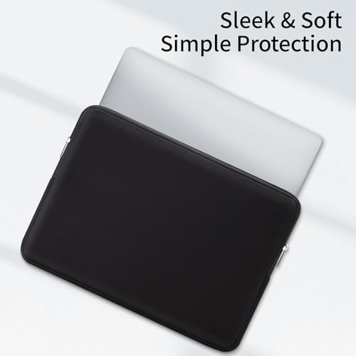 RAINYEAR 13 Inch Laptop Sleeve Case Padded Carrying Bag, Black | Slim Protective Soft Zipper Computer Cover for 13.3 inch MacBook Air/Pro M1 M2 M3 M4 M5 A3449 A3240 A3113 A2681 A2338 - color: Black, size: 13"