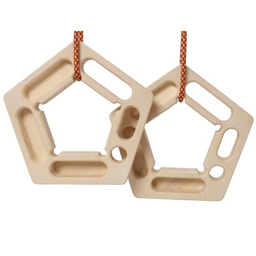 2-Pack Climbing Hangboard for Finger Strength Training - Wooden Grip Trainer