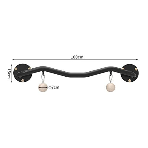 Wall-Mounted Horizontal Bar， Home Pull-up Wrist Strength Training Finger Grip Ball， Rock Climbing Equipment， Load 200kg， - color: Black
