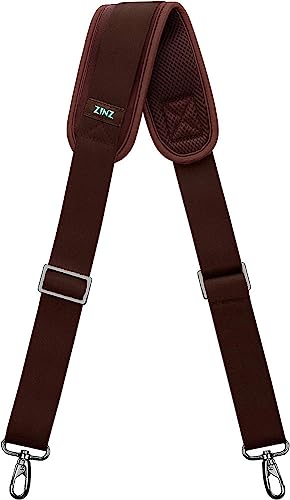 Bag Shoulder Strap, Padded Adjustable Shoulder Strap Replacement - color: Brown, size: 57"