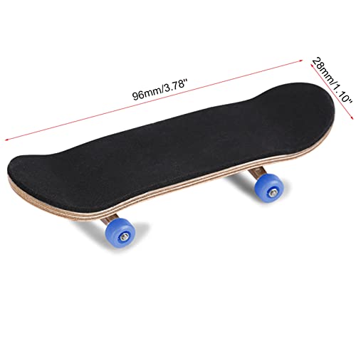 Milltrip Wooden Finger Skateboards, 1Pc Maple Wooden Alloy Fingerboard Finger Skateboards with Box Reduce Pressure Gifts (Dark Blue) - color: Dark Blue