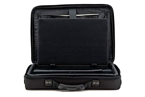 MCY LT15 Rugged 15-inch Laptop Messenger Suitcase Bag with ABS Hard Shell Frames - Black - size: 17-inch