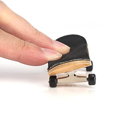 HURRISE Wooden Finger Skateboard for Kids Adults - Mini Maple Alloy Fingerboard Stress Relief Toy Black Gift Box, Finger Board - color: Black