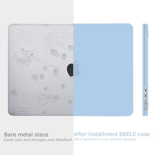 B BELK for MacBook Air 15 inch Case 2026 2025 2024 2023 M5 M4 M3 M2 | Model A3448 A3241 A3114 A2941, Matte Plastic Laptop Hard Shell Case with Keyboard Cover & Screen Protector, Airy Blue - color: Airy Blue