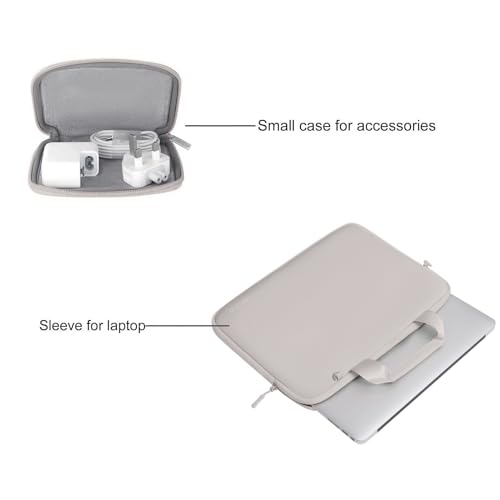 MOSISO Laptop Case 13 inch, Laptop Sleeve Carry Computer Bag | Compatible with MacBook Neo 13/Air M5 M4 M3 M2 M1/Pro M2 M1, Neoprene Bag with Handle&Detachable Small Case, Stone Gray - color: Stone Gray, size: 13 inch