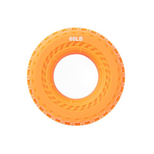 Tire Tread Silicone Grip Strengthener Ring, Non-Slip Finger Exerciser for Strength Training & Stress Relief - color: Orange