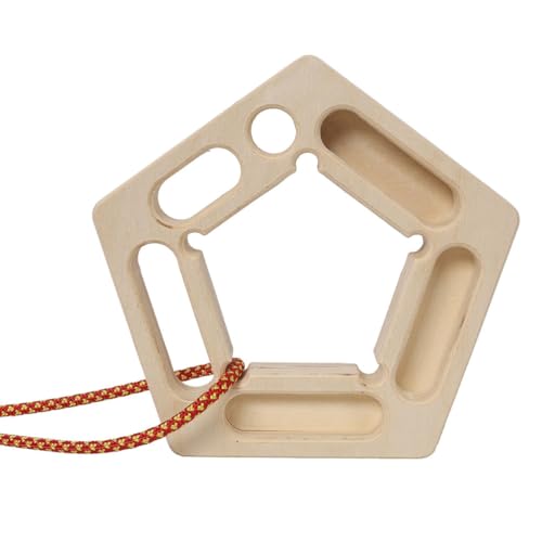 Portable Wooden Hangboard for Rock Climbing, Fingerboard Grip Strength Trainer with Rope – Lightweight, Non-Slip, No-Drill, Home & Outdoor Grip, Pull-Up & Finger Strength Training