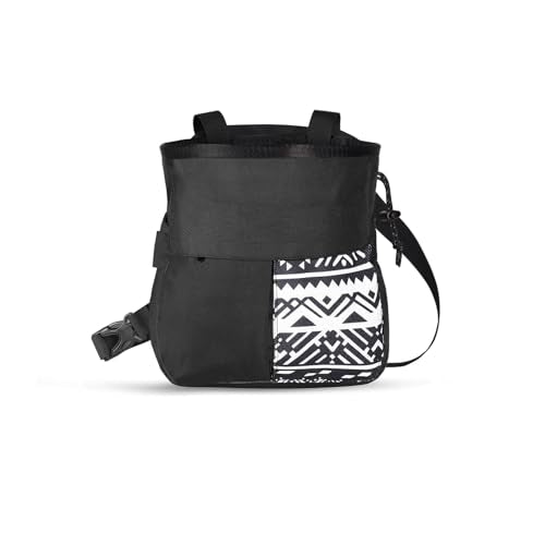 Mountaineering Chalk Bag with Large Capacity, Independent Front Compartment, Multifunctional Sports Bag for Climbers, Trapezoidal Bottom, Orange - size: Small Black