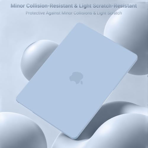 MOSISO Compatible with MacBook Air 13 inch Case M5 2026 M4 M3 M2 2025-2022 | A3449 A3240 A3113 A2681, Hard Shell&Keyboard Cover&Screen Film&Pouch for MacBook Air 13.6 inch Case, Air Blue - color: Air Blue