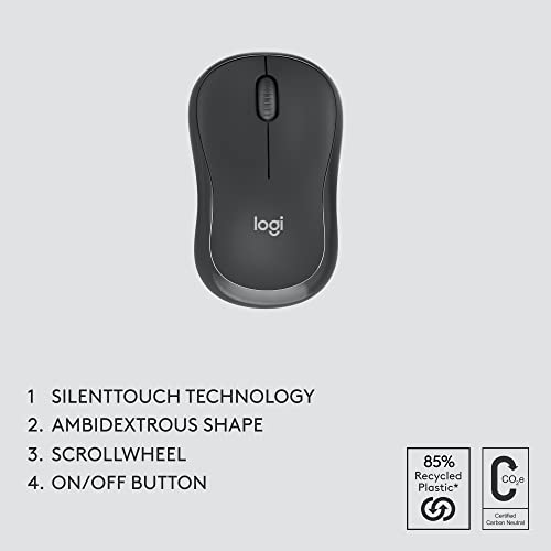 Logitech MK370 for Business Wireless Keyboard and Mouse Combo - Graphite | For Business, Full-Size Keyboard, Secure Logi Bolt USB Receiver, Bluetooth, Globally Certified Windows, Mac, Chrome, Linux - size: One Size