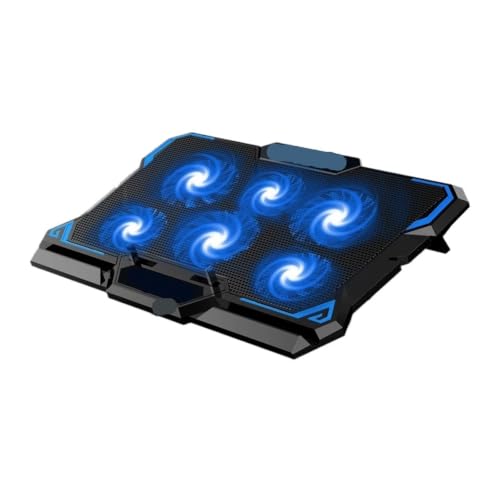 17inch Gaming Laptop Cooler Six Fan Led Screen Two USB Port 2600RPM Laptop Cooling Pad Notebook Stand for Laptop(B) - color: B