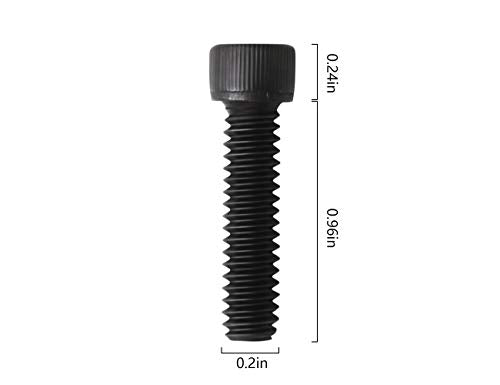 Socket Head Cap Screw, 1/4-20 x 1, Alloy Steel, Black Oxide, Hex Socket Coarse Thread, 1/4 inch Hexagonal Allen Bolt, Length: 1 inch, Full Thread (Quantity: 20) - size: 1