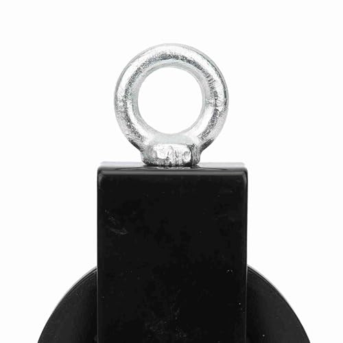 Premium Fitness Pulley System Heavy Duty Mute Hanging Wheel with Ball Bearings for Home Gym Strength Training DIY Workout Equipment PP Iron Plate Construction 155x88mm 385g