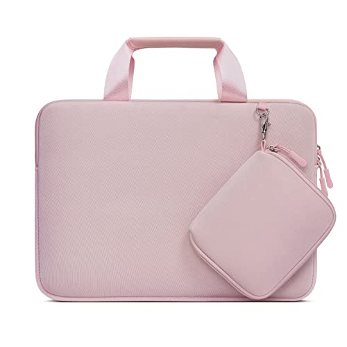 MOSISO Laptop Case 16 inch, 15-15.6 inch Laptop Sleeve Carry Computer Bag | Compatible with MacBook Pro 16, HP Acer Dell Lenovo ASUS, Neoprene Bag with Handle&Detachable Small Case, Pink - color: Pink, size: 16 inch