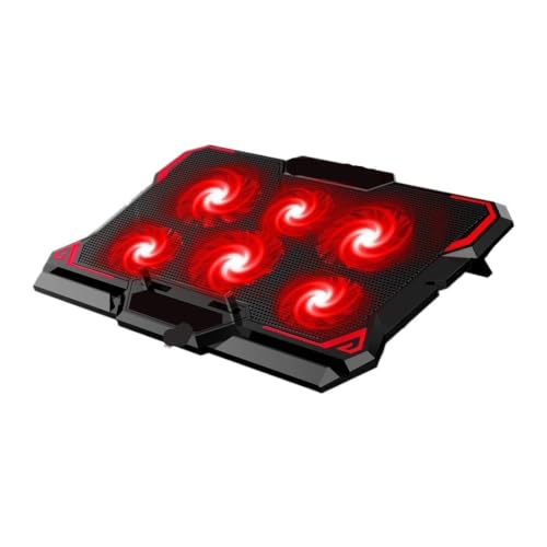 17inch Gaming Laptop Cooler Six Fan Led Screen Two USB Port 2600RPM Laptop Cooling Pad Notebook Stand for Laptop(B) - color: B