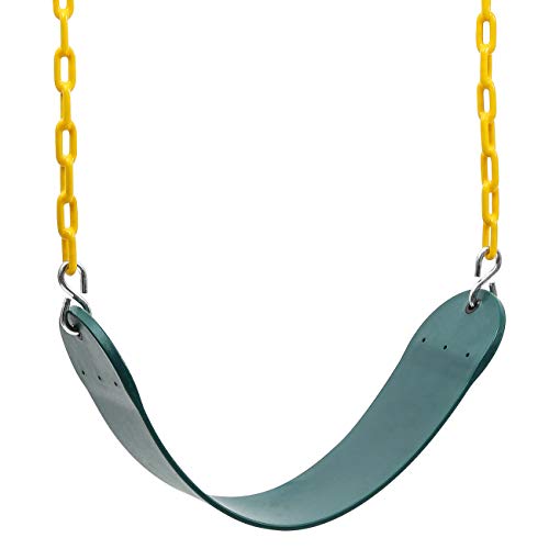 Sunnyglade 2PCS Swings Seats Heavy Duty with 66" Chain, Playground Swing Set Accessories Replacement with Snap Hooks, Support 250lb (2, Green) - color: Green