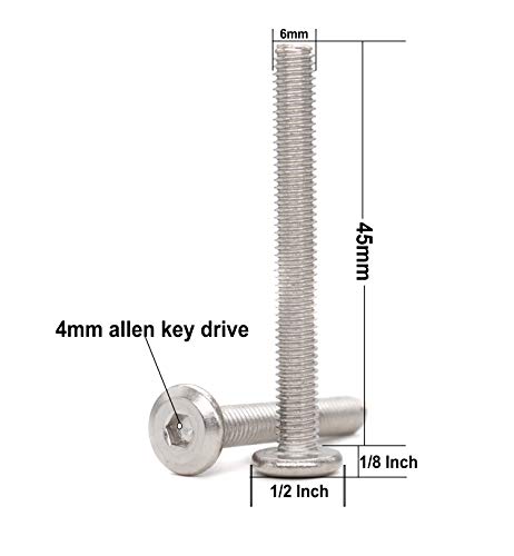 10pcs M6 x 45mm Rivet Countersunk Socket Cap Bolts Screws Connecting 304 Stainless Steel - size: 10pcs M6 x 45mm